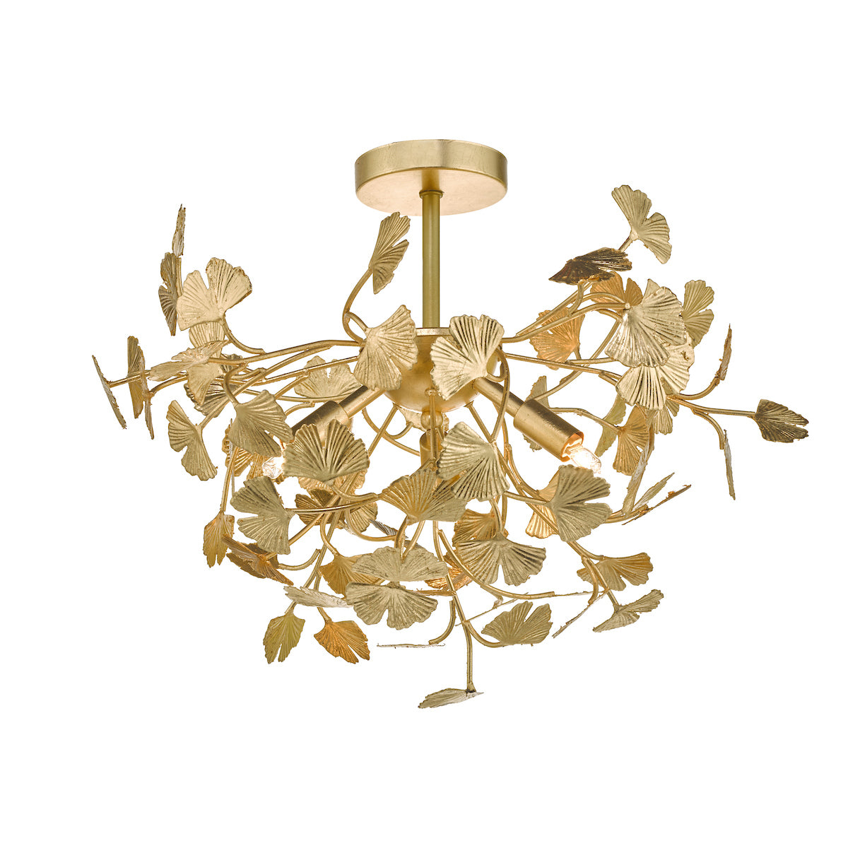 Yadira 4 Light Semi Flush Gold Leaf<br>Gold Leaf