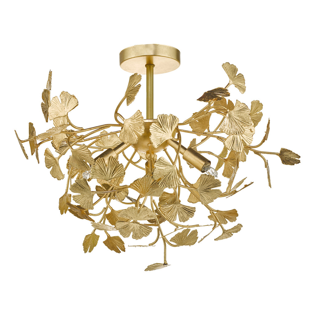 Yadira 4 Light Semi Flush Gold Leaf<br>Gold Leaf