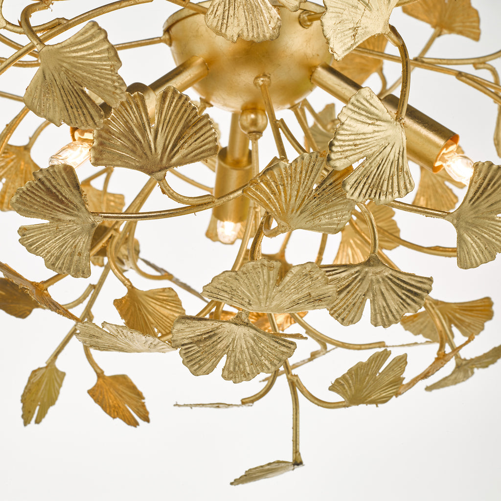Yadira 4 Light Semi Flush Gold Leaf<br>Gold Leaf