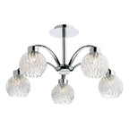 Yasmin 5 Light Semi Flush Polished Chrome<br>Polished Chrome