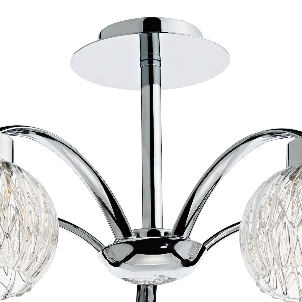 Yasmin 5 Light Semi Flush Polished Chrome<br>Polished Chrome