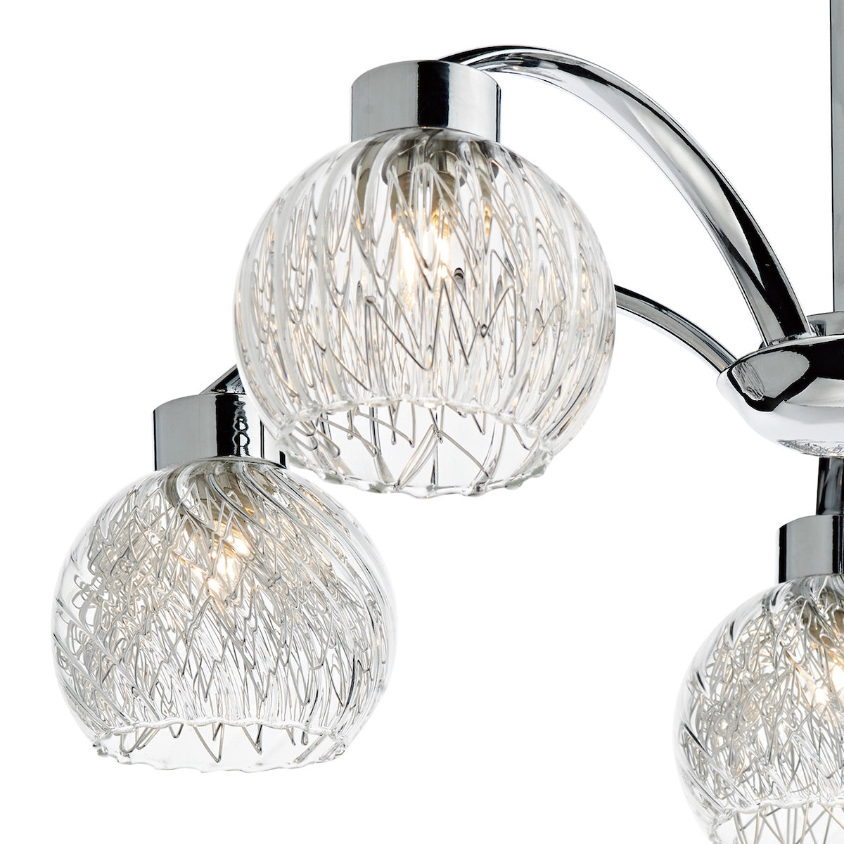 Yasmin 5 Light Semi Flush Polished Chrome<br>Polished Chrome