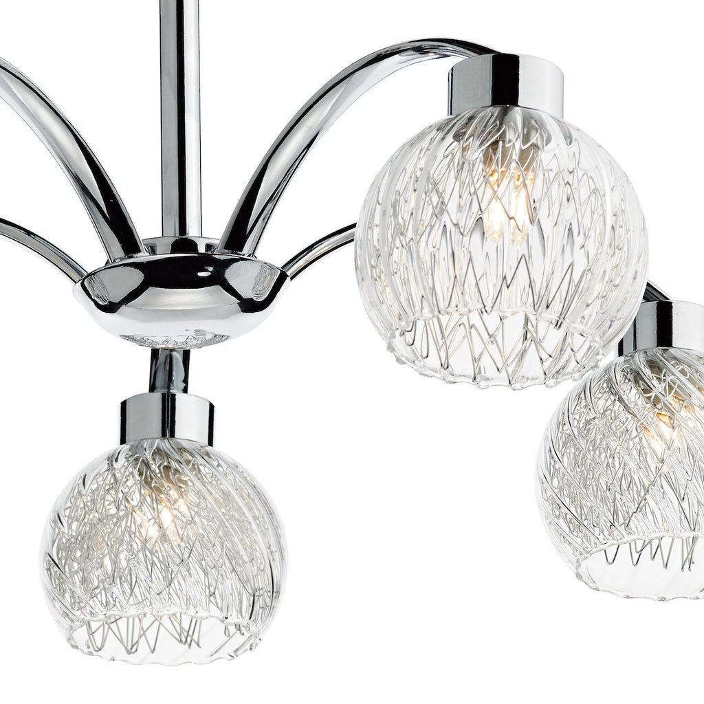 Yasmin 5 Light Semi Flush Polished Chrome<br>Polished Chrome