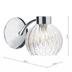 Yasmin Single Wall Bracket Polished Chrome<br>Polished Chrome