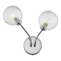 Yiska 2 Light Wall Light Polished Chrome Ribbed Glass<br>Polished Chrome