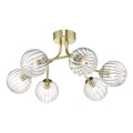 Yiska 6 Light Semi Flush Gold & Glass<br>Satin Gold