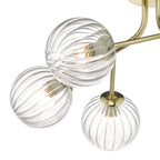 Yiska 6 Light Semi Flush Gold & Glass<br>Satin Gold