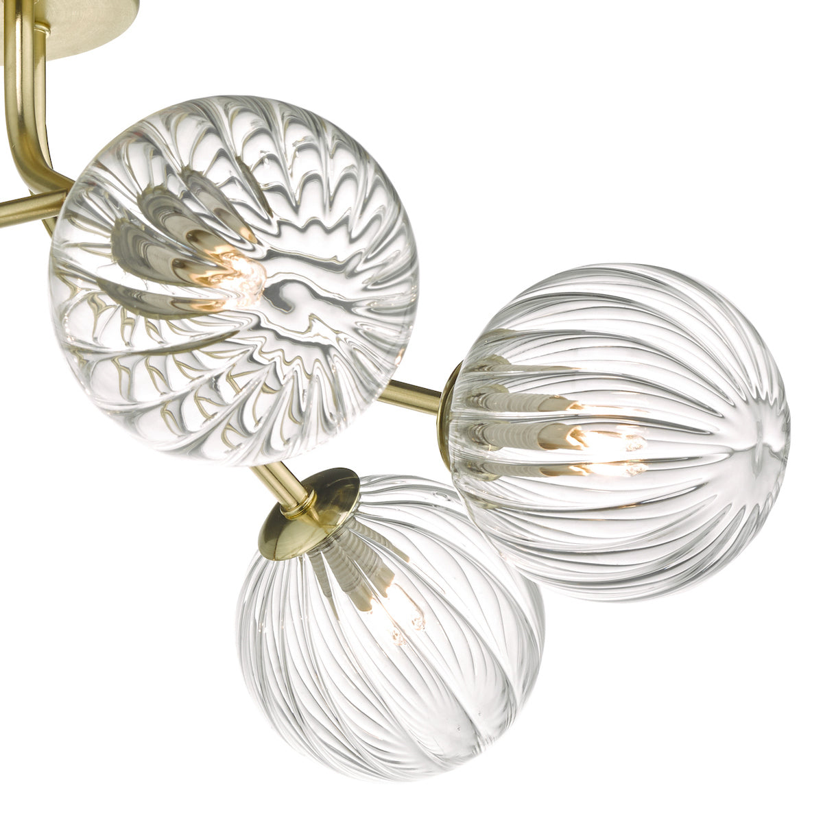 Yiska 6 Light Semi Flush Gold & Glass<br>Satin Gold