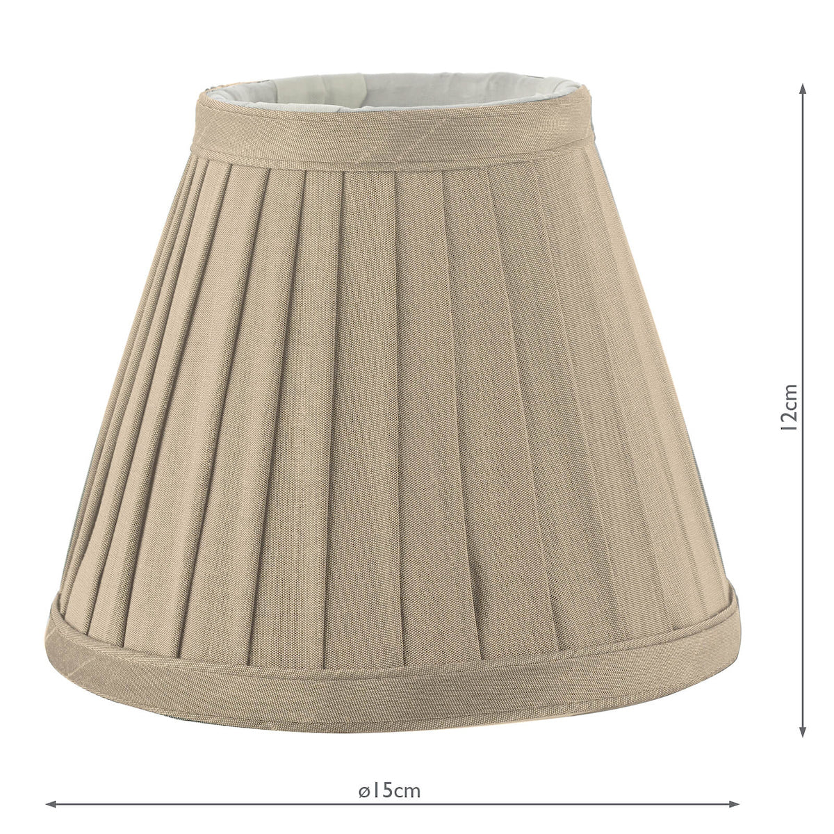 Yovanna Taupe Faux Silk Pleated Shade 15cm<br>Taupe
