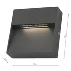 Yukon Outdoor Wall Light Square Eyelid Anthracite IP65 LED<br>Matt Grey