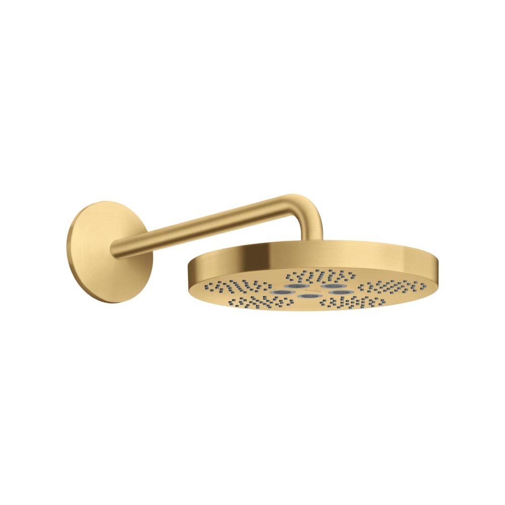 Hansgrohe Axor One 280mm Fixed Shower Head And Arm - Brushed Optic Gold 48491250
