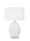 Zachary Oval Table Lamp White With Shade <br>Matt White