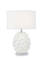 Zachary Oval Table Lamp White With Shade <br>Matt White