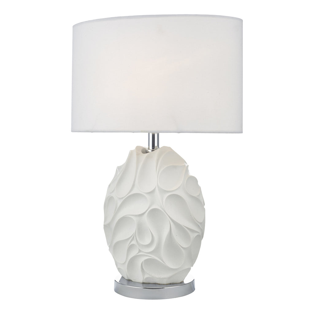Zachary Oval Table Lamp White With Shade <br>Matt White