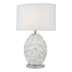 Zachary Oval Table Lamp White With Shade <br>Matt White