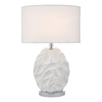 Zachary Oval Table Lamp White With Shade <br>Matt White
