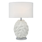 Zachary Oval Table Lamp White With Shade <br>Matt White