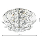 Zafir 3 Light Flush Polished Chrome Crystal<br>Polished Chrome
