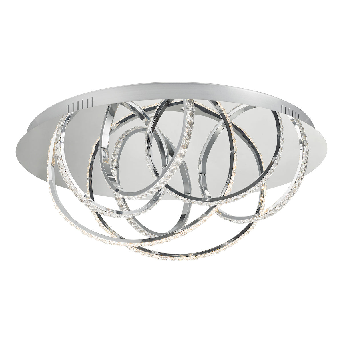 Zancara Large 7 Light Flush Polished Chrome Crystal LED<br>Polished Chrome