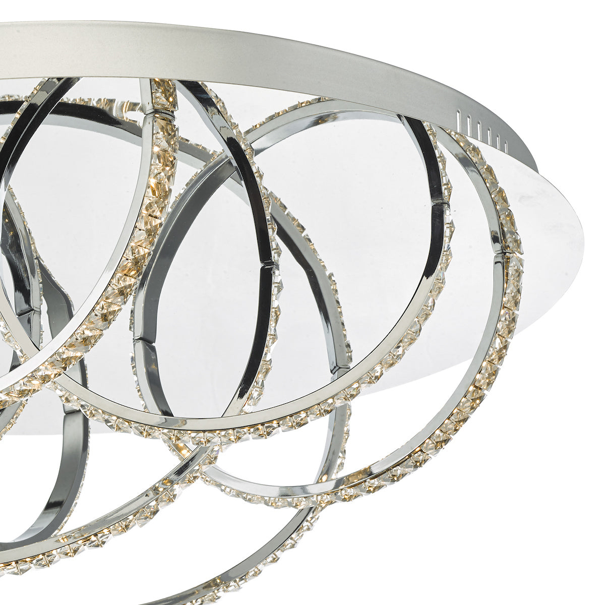 Zancara Large 7 Light Flush Polished Chrome Crystal LED<br>Polished Chrome