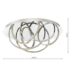Zancara Large 7 Light Flush Polished Chrome Crystal LED<br>Polished Chrome