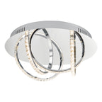 Zancara Small 4 Light Flush Polished Chrome and Crystal LED<br>Polished Chrome