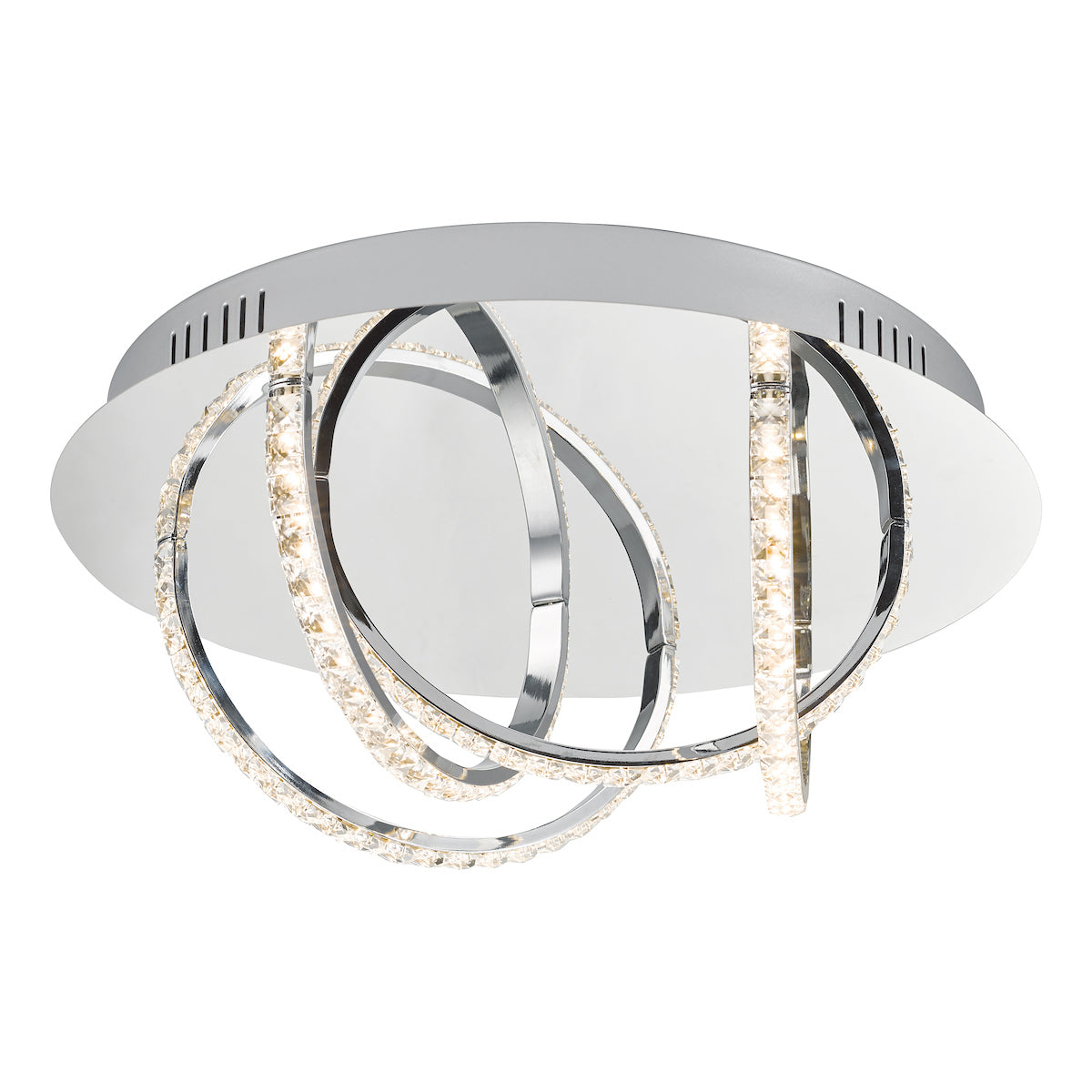 Zancara Small 4 Light Flush Polished Chrome and Crystal LED<br>Polished Chrome
