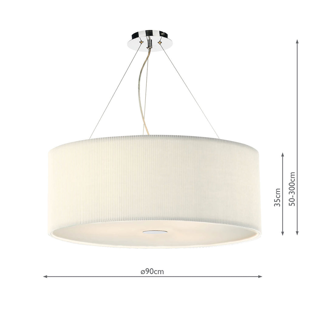 Zaragoza 6 Light Pendant Cream 90cm<br>Cream