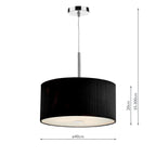 Zaragoza 3 Light Pendant Black 40cm<br>Black