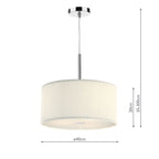 Zaragoza 3 Light Pendant Cream 40cm<br>Cream