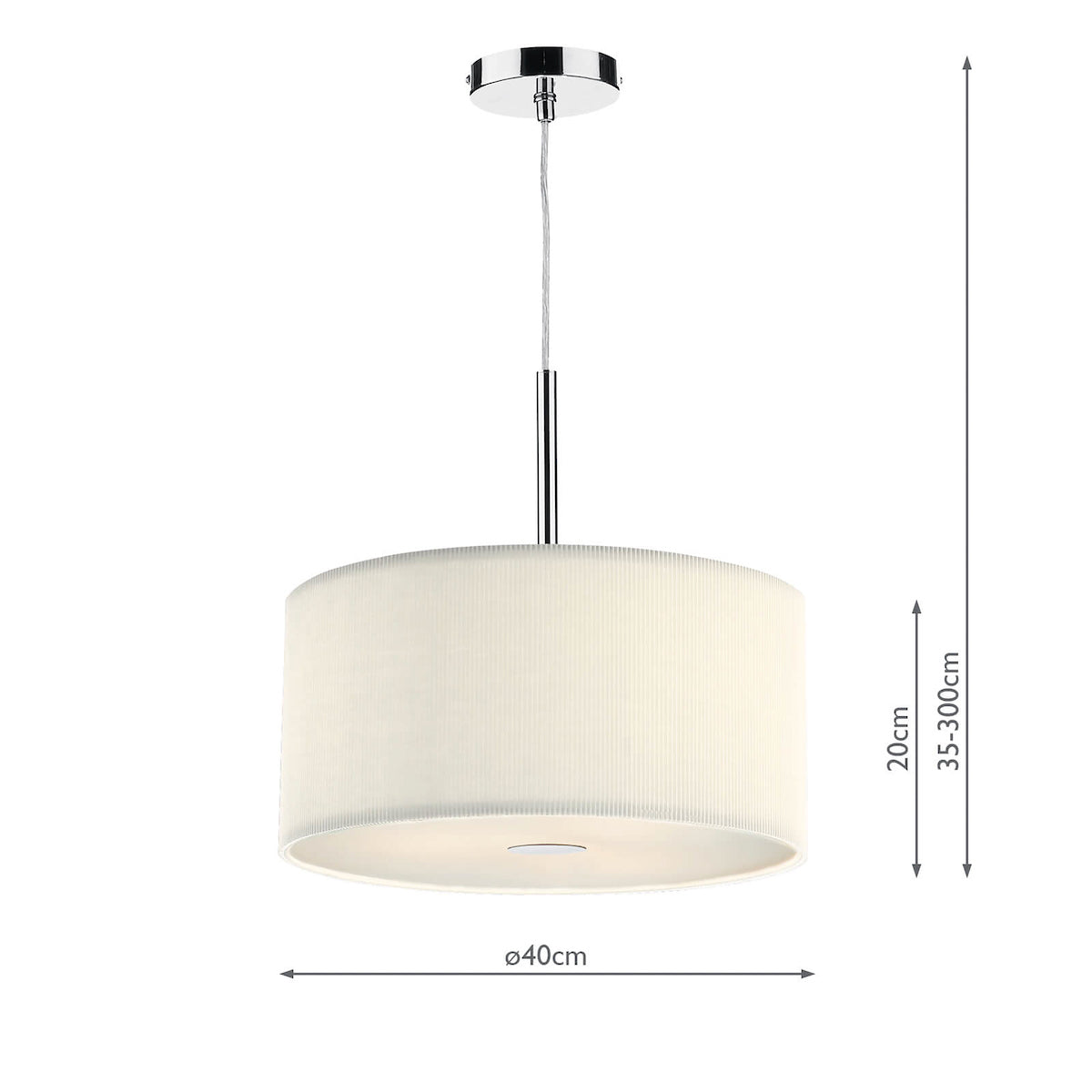 Zaragoza 3 Light Pendant Cream 40cm<br>Cream