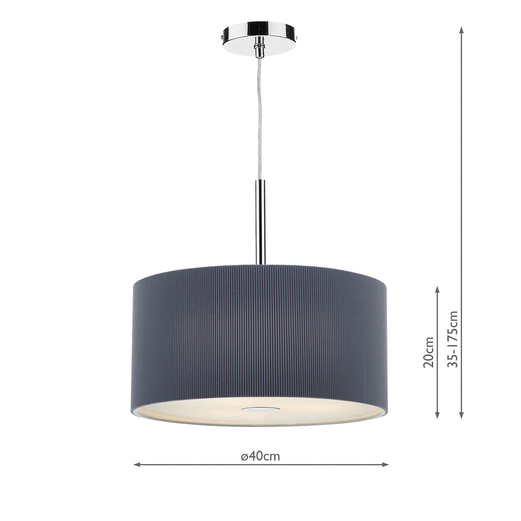 Zaragoza 3 Light Pendant Grey 40cm<br>Grey