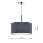 Zaragoza 3 Light Pendant Grey 40cm<br>Grey