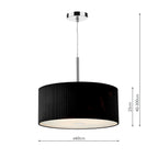 Zaragoza 3 Light Pendant Black 60cm<br>Black