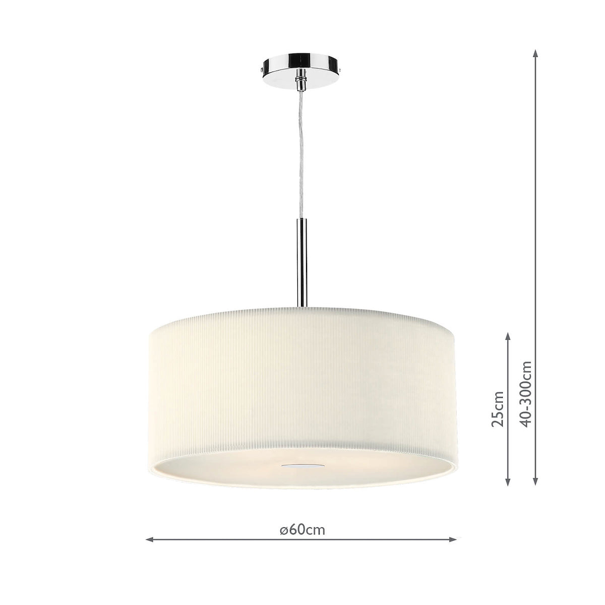 Zaragoza 3 Light Pendant Cream 60cm<br>Cream