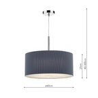 Zaragoza 3 Light Pendant 60cm Grey<br>Grey