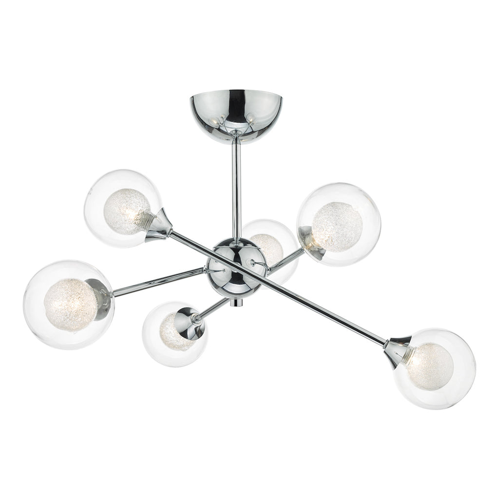 Zeke 6 Light Semi Flush Polished Chrome<br>Polished Chrome