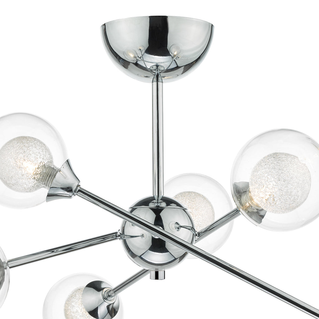 Zeke 6 Light Semi Flush Polished Chrome<br>Polished Chrome