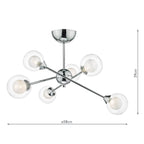 Zeke 6 Light Semi Flush Polished Chrome<br>Polished Chrome