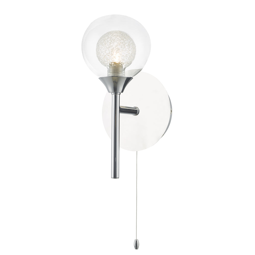 Zeke Wall Light Polished Chrome Glass<br>Polished Chrome