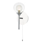 Zeke Wall Light Polished Chrome Glass<br>Polished Chrome