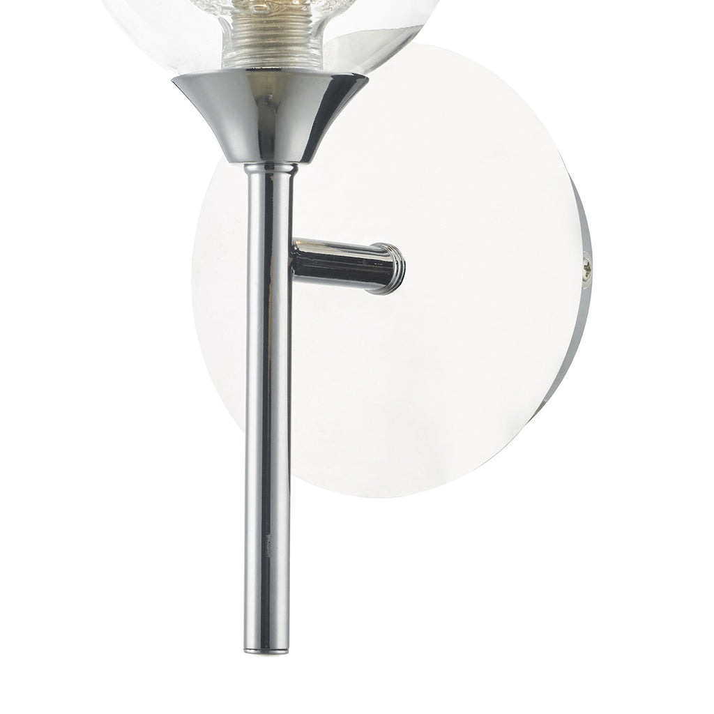 Zeke Wall Light Polished Chrome Glass<br>Polished Chrome