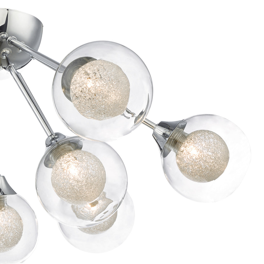 Zeke 9 Light Semi Flush Polished Chrome<br>Polished Chrome