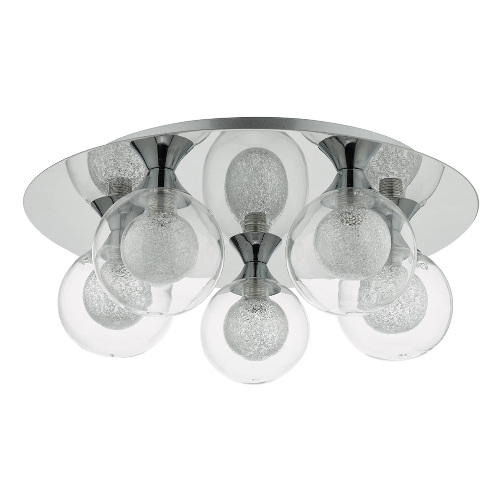 Zeke 5 Light Flush Polished Chrome<br>Polished Chrome