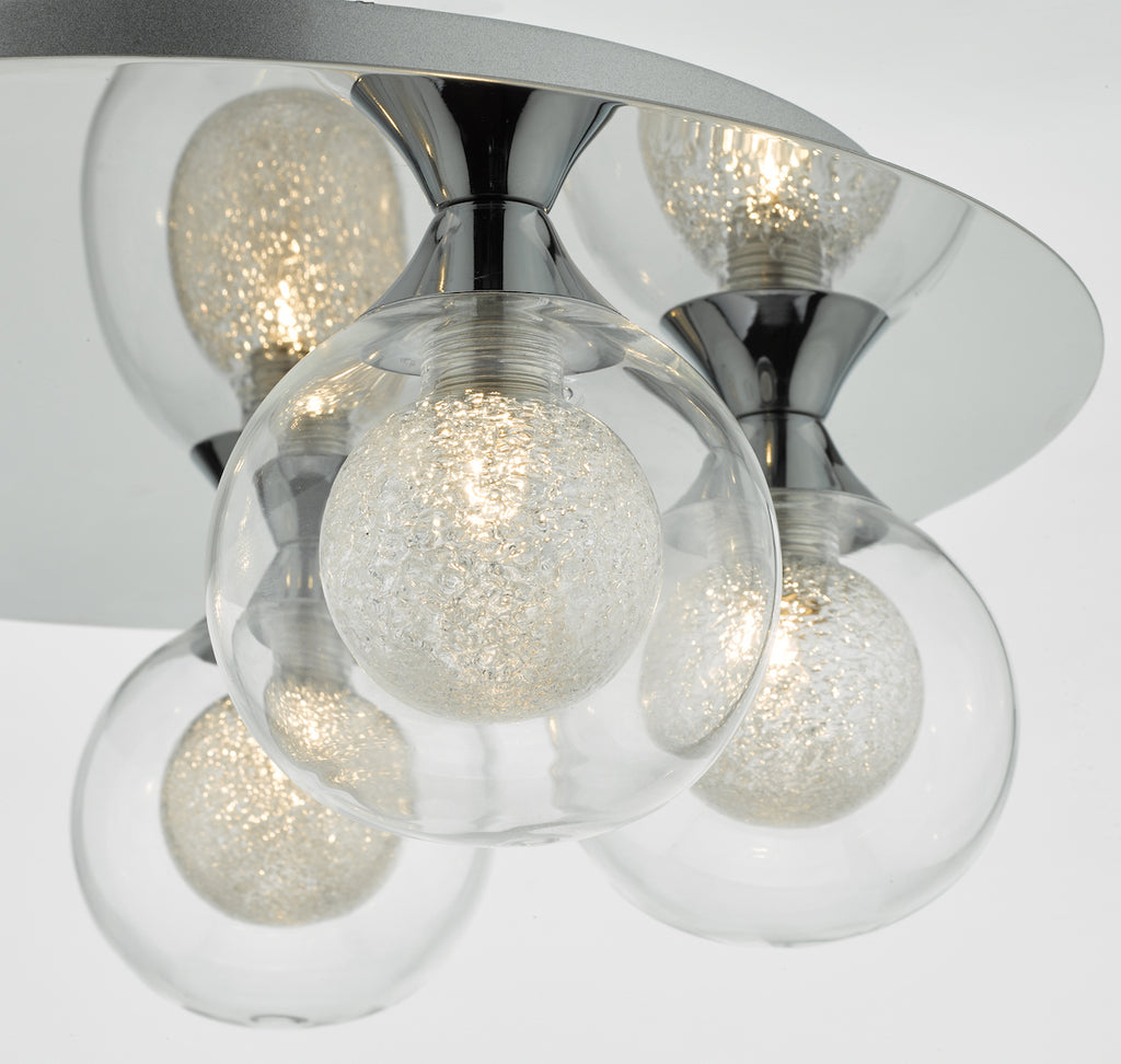 Zeke 5 Light Flush Polished Chrome<br>Polished Chrome