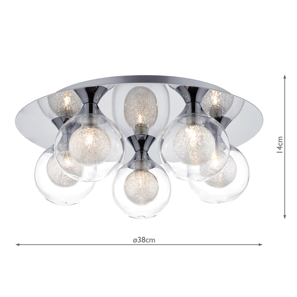 Zeke 5 Light Flush Polished Chrome<br>Polished Chrome
