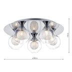 Zeke 5 Light Flush Polished Chrome<br>Polished Chrome