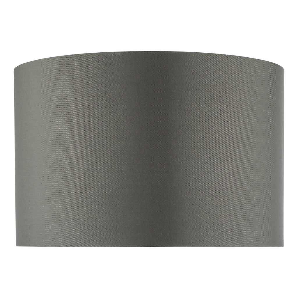 Zeya Grey Faux Silk Drum Shade 37cm<br>Grey