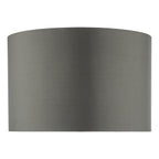 Zeya Grey Faux Silk Drum Shade 37cm<br>Grey