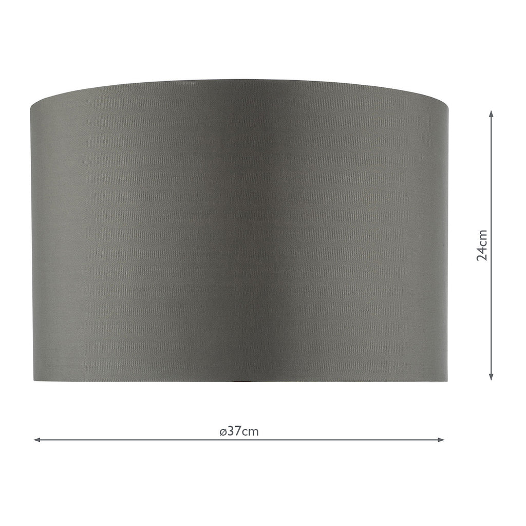 Zeya Grey Faux Silk Drum Shade 37cm<br>Grey